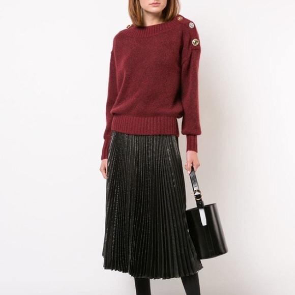 NWT $495 Veronica Beard Chase Button Detail Sweater Pullover - Picture 4 of 8